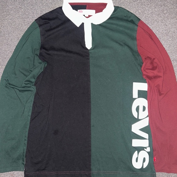 Levi's Men's Long Sleeve Shirt - Green, Black, Red - Picture 2 of 5